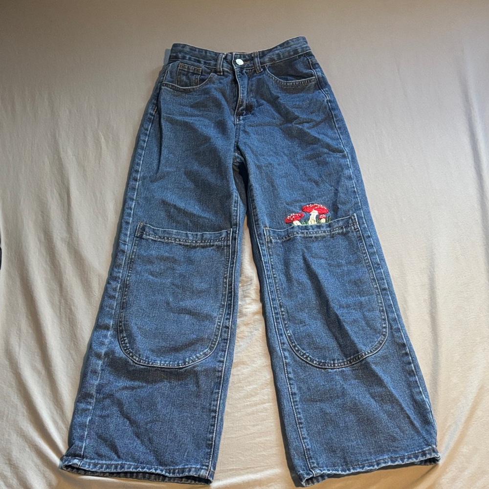Embroidered Blue Women's Jeans